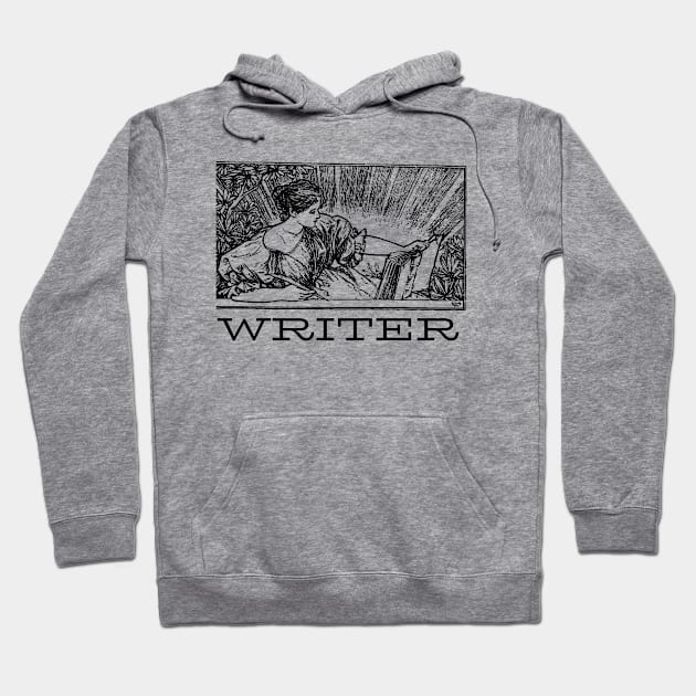 Writer Female Image Hoodie by CasualTeesOfFashion